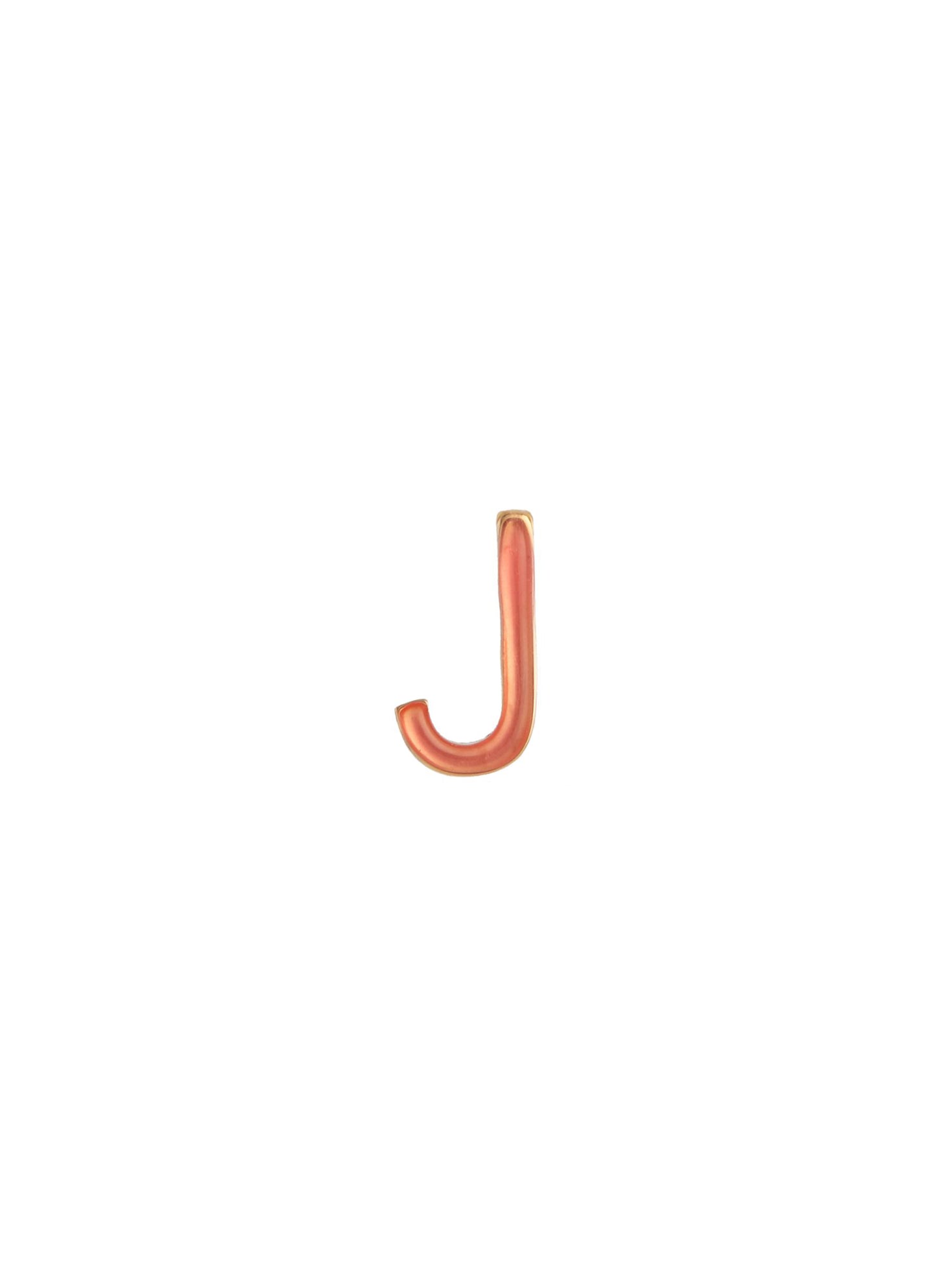 Enamel letter charm – J - Loquet London - Pink