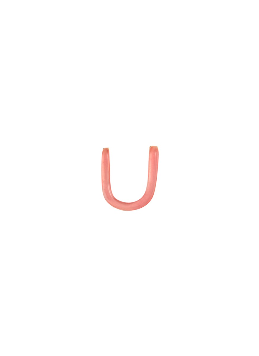 Enamel letter charm – U - Loquet London - Metallic