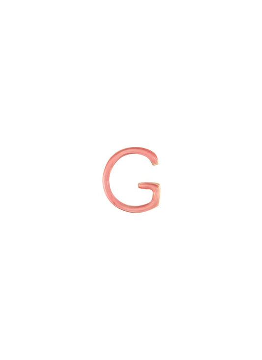 Enamel letter charm – G - Loquet London - Metallic