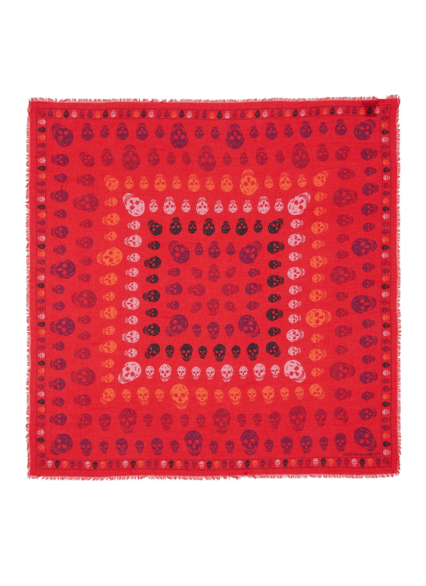 Multiskull Box modal-wool scarf - Alexander McQueen - Red