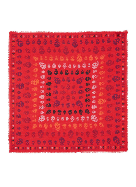 Multiskull Box modal-wool scarf - Alexander McQueen - Red