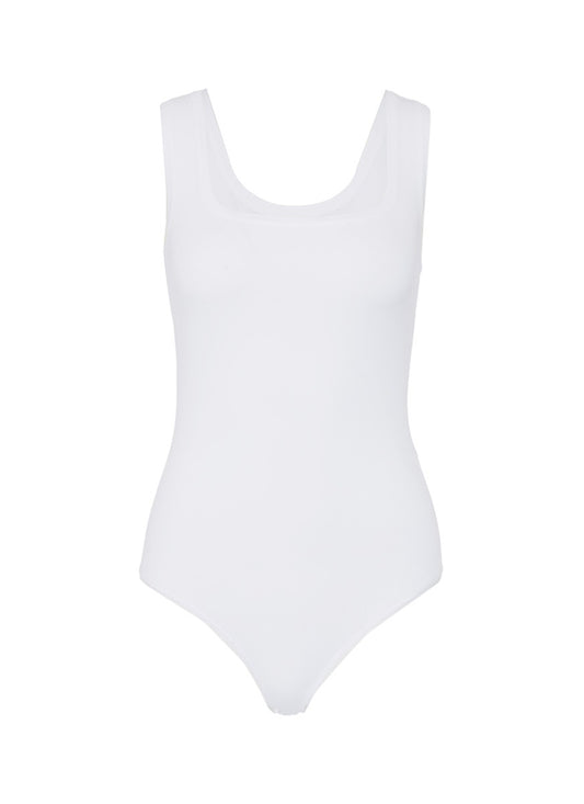 Square neck bodysuit - Azzedine Alaïa - White