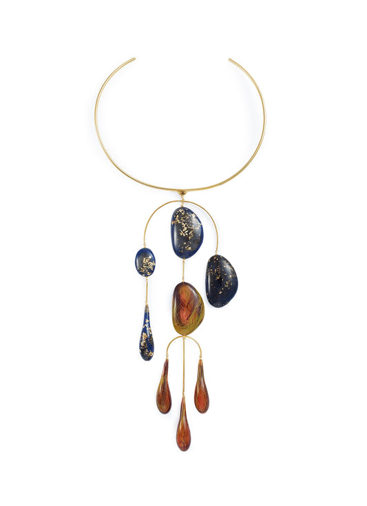 Patter' link chandelier pendant choker - Ejing Zhang - Multi-colour