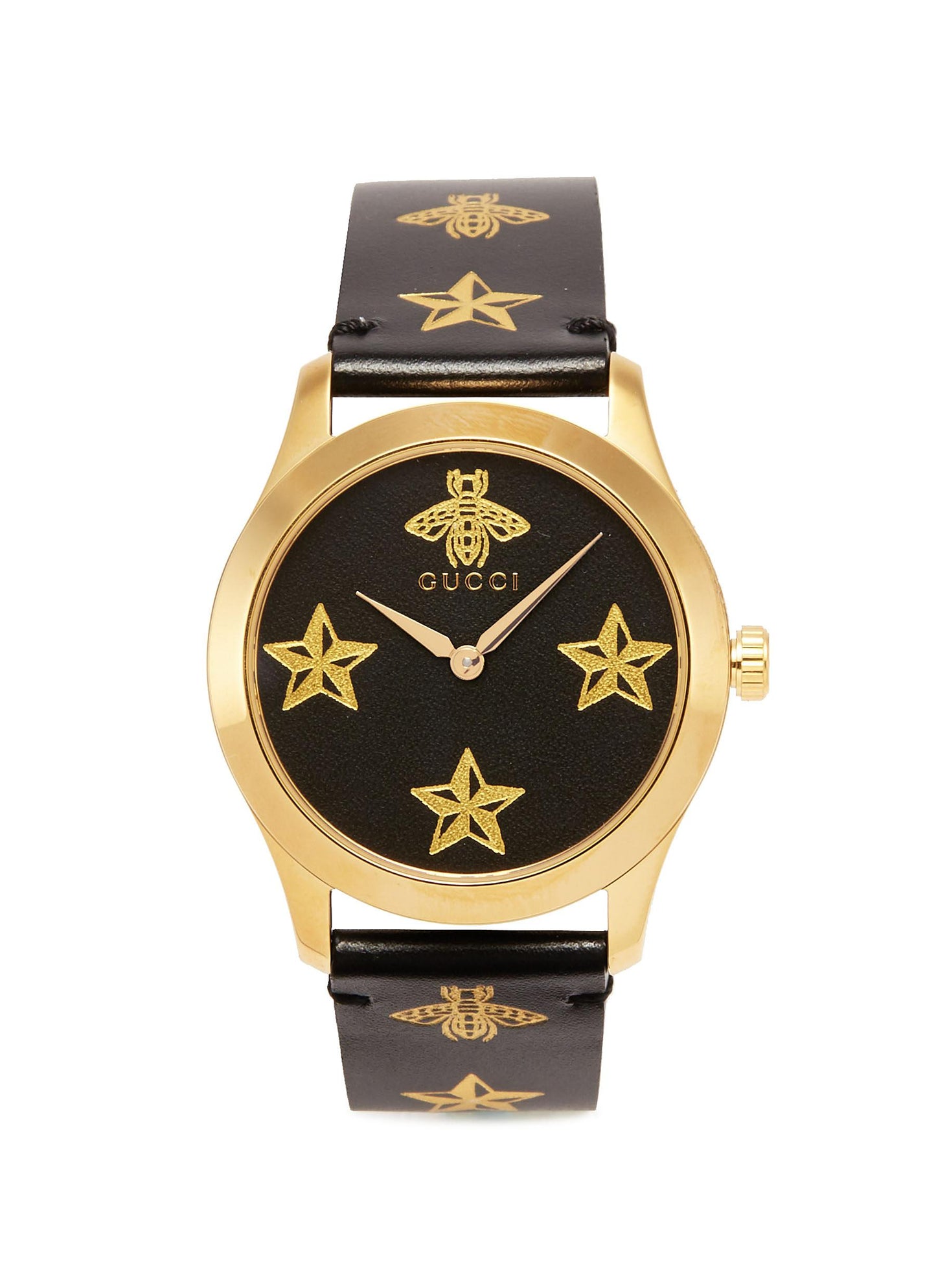 G-Timeless' bee star print 38mm watch - Gucci - Metallic