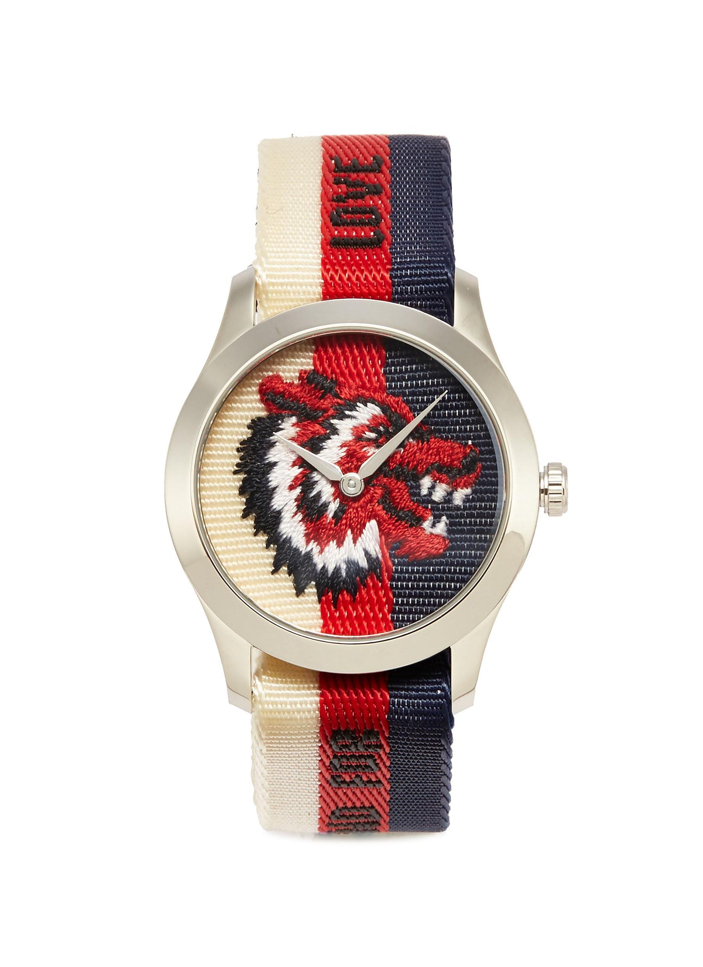 Le Marché des Merveilles' wolf embroidered 38mm watch - Gucci - Metallic,Multi-colour