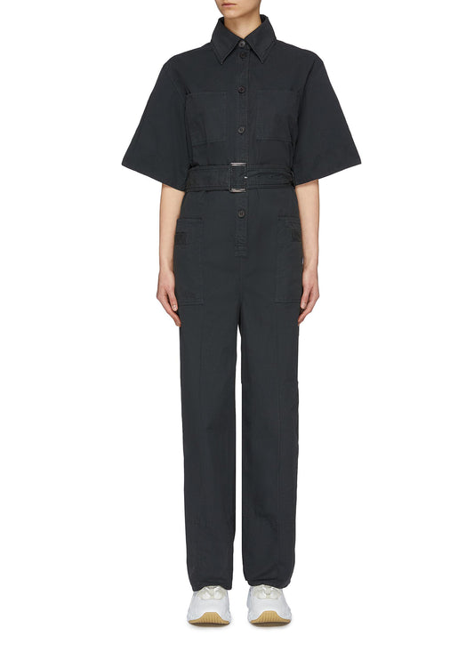 Phyllis' belted patch pocket jumpsuit - Acne Studios - Grey