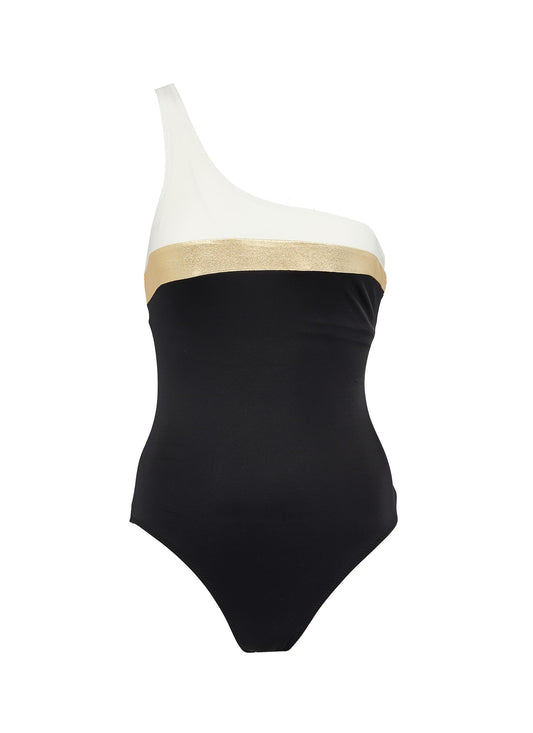 The Chloe' colourblock one-shoulder one-piece swimsuit - Solid & Striped - Multi-colour