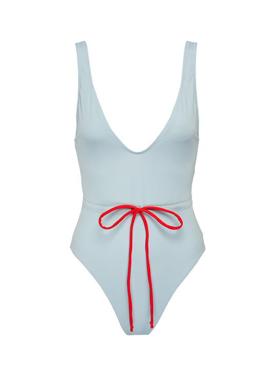 The Michelle Tie' one-piece swimsuit - Solid & Striped - Blue