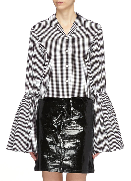 Bell sleeve gingham check shirt - ANAÏS JOURDEN - Multi-colour