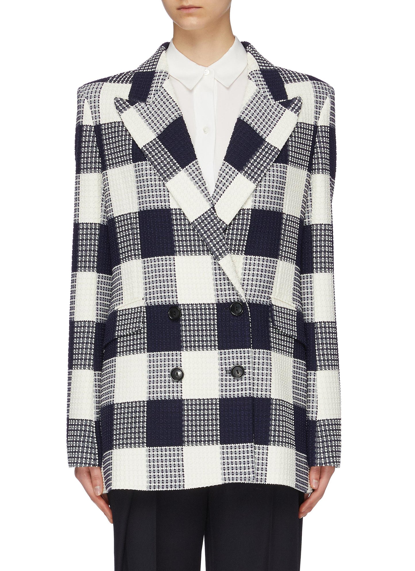 Harleston' check plaid bouclé blazer - Roland Mouret - Multi-colour