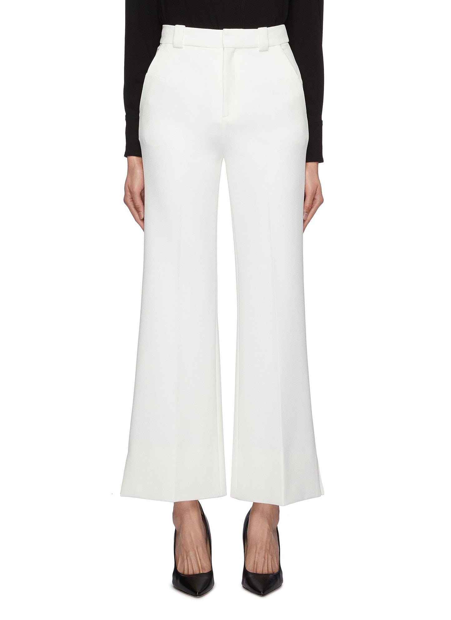 Dilman' split cuff crepe cropped suiting pants - Roland Mouret - White