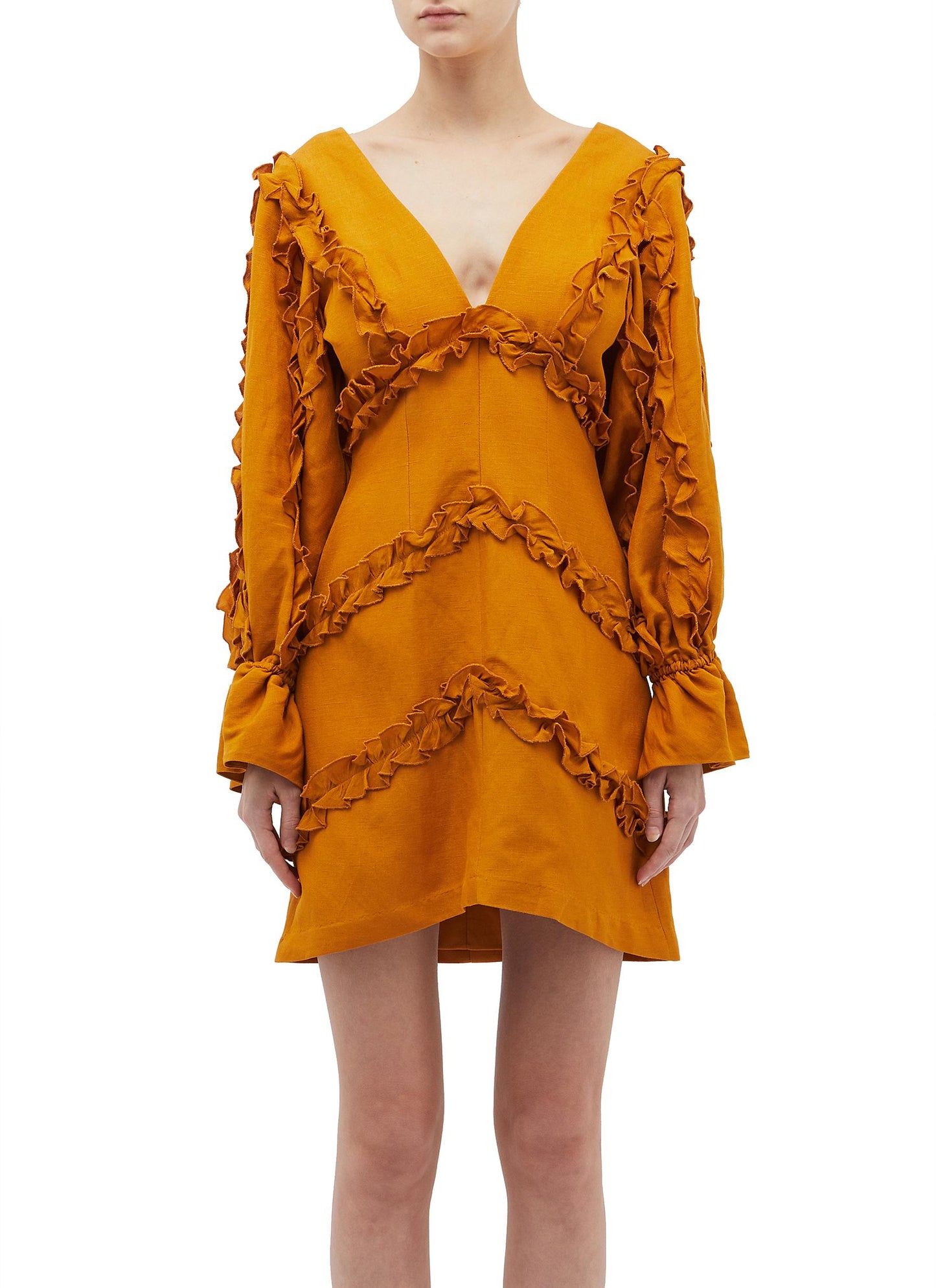 Thousand Times' ruffle trim dress - C/MEO COLLECTIVE - Yellow