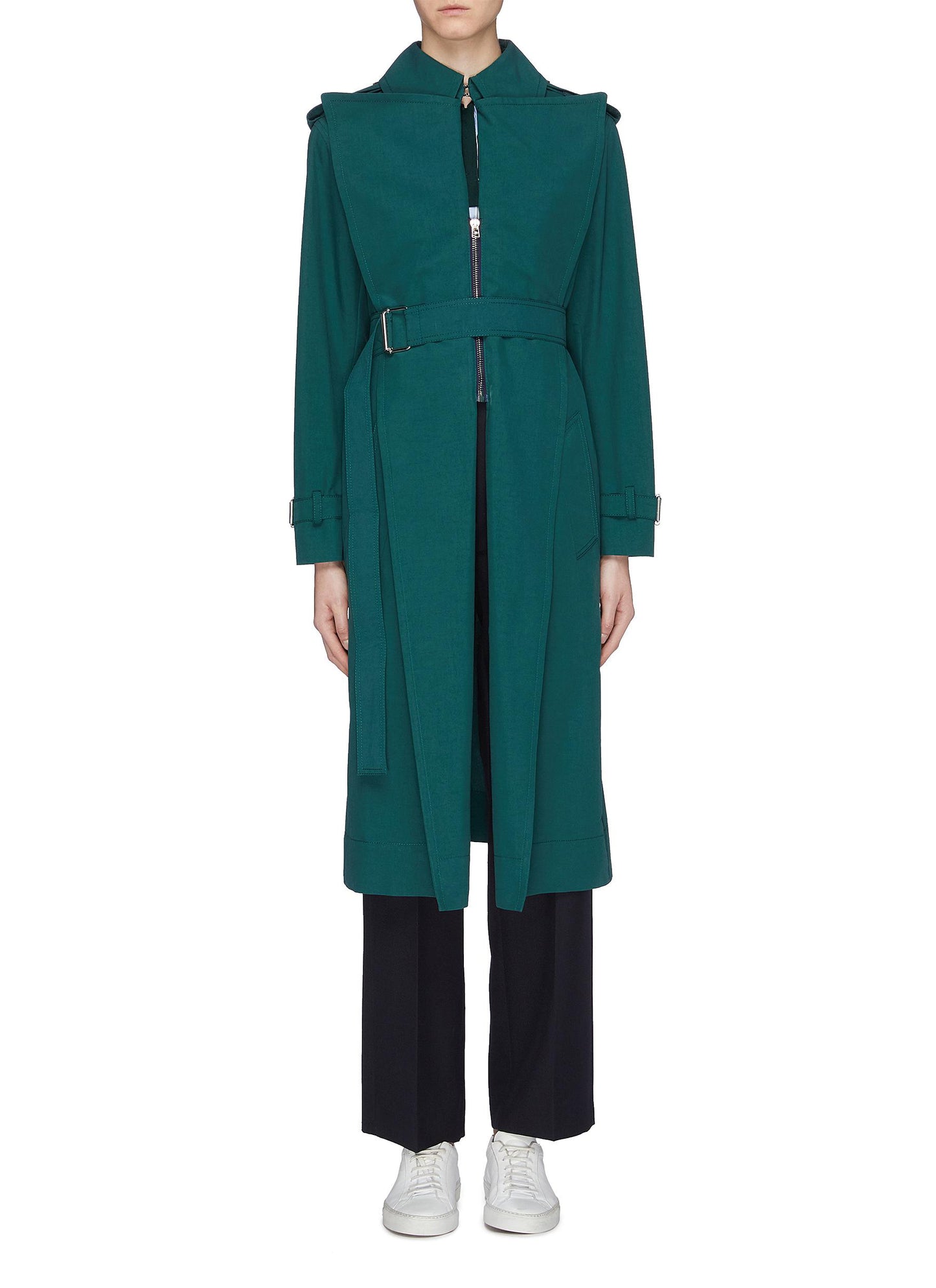 Belted oversized lapel trench coat - Cédric Charlier - Green