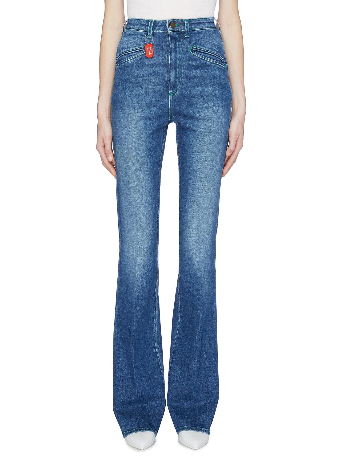 Detachable keyring contrast topstitching flared jeans - Philosophy di Lorenzo Serafini - Blue