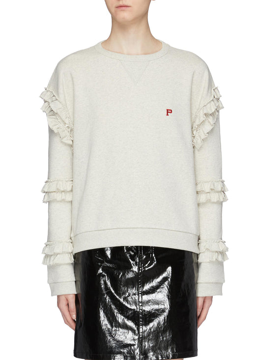 Tiered ruffle sleeve sweatshirt - Philosophy di Lorenzo Serafini - Grey