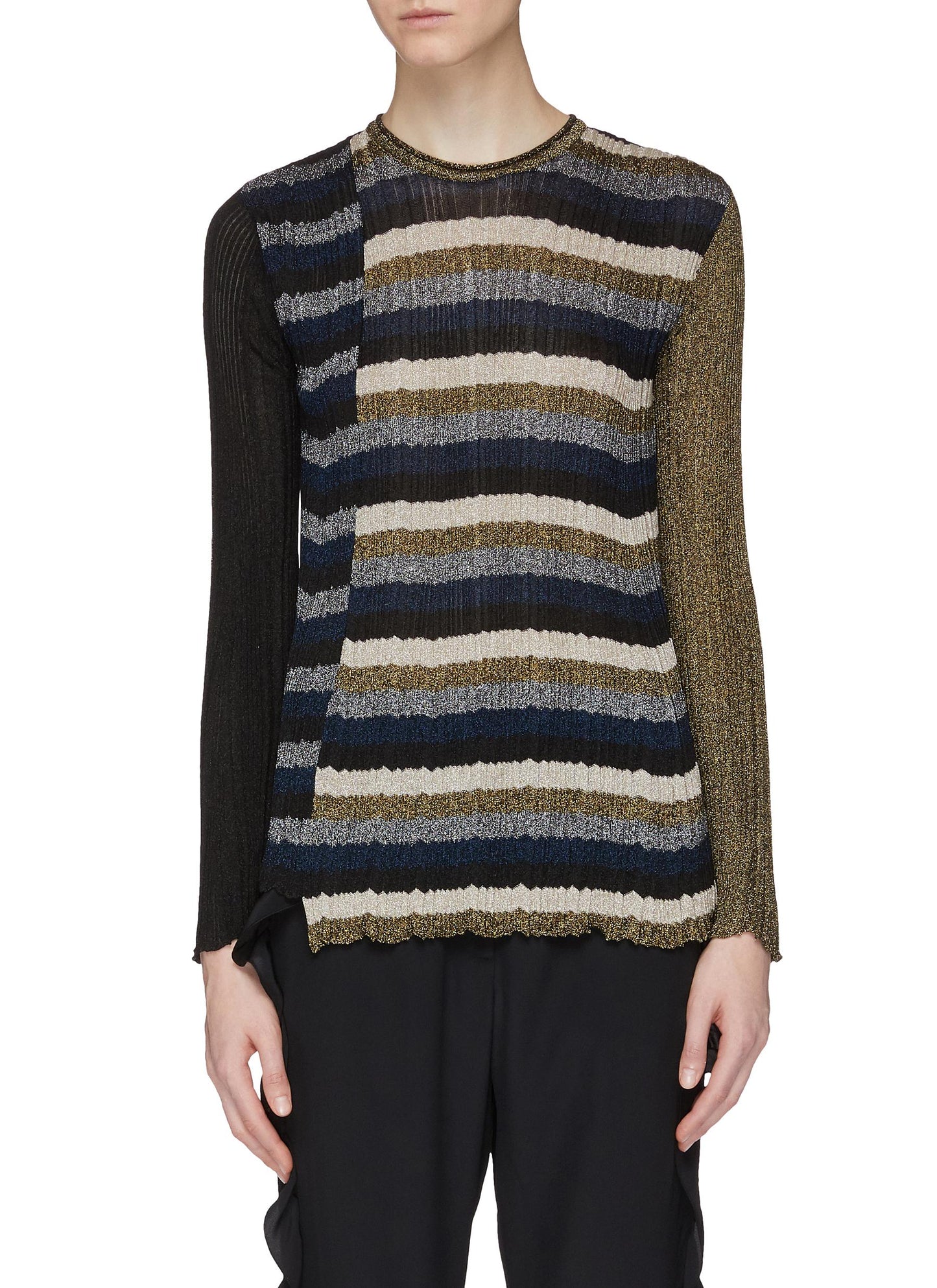 Colourblock stripe patchwork sweater - Sonia Rykiel - Multi-colour