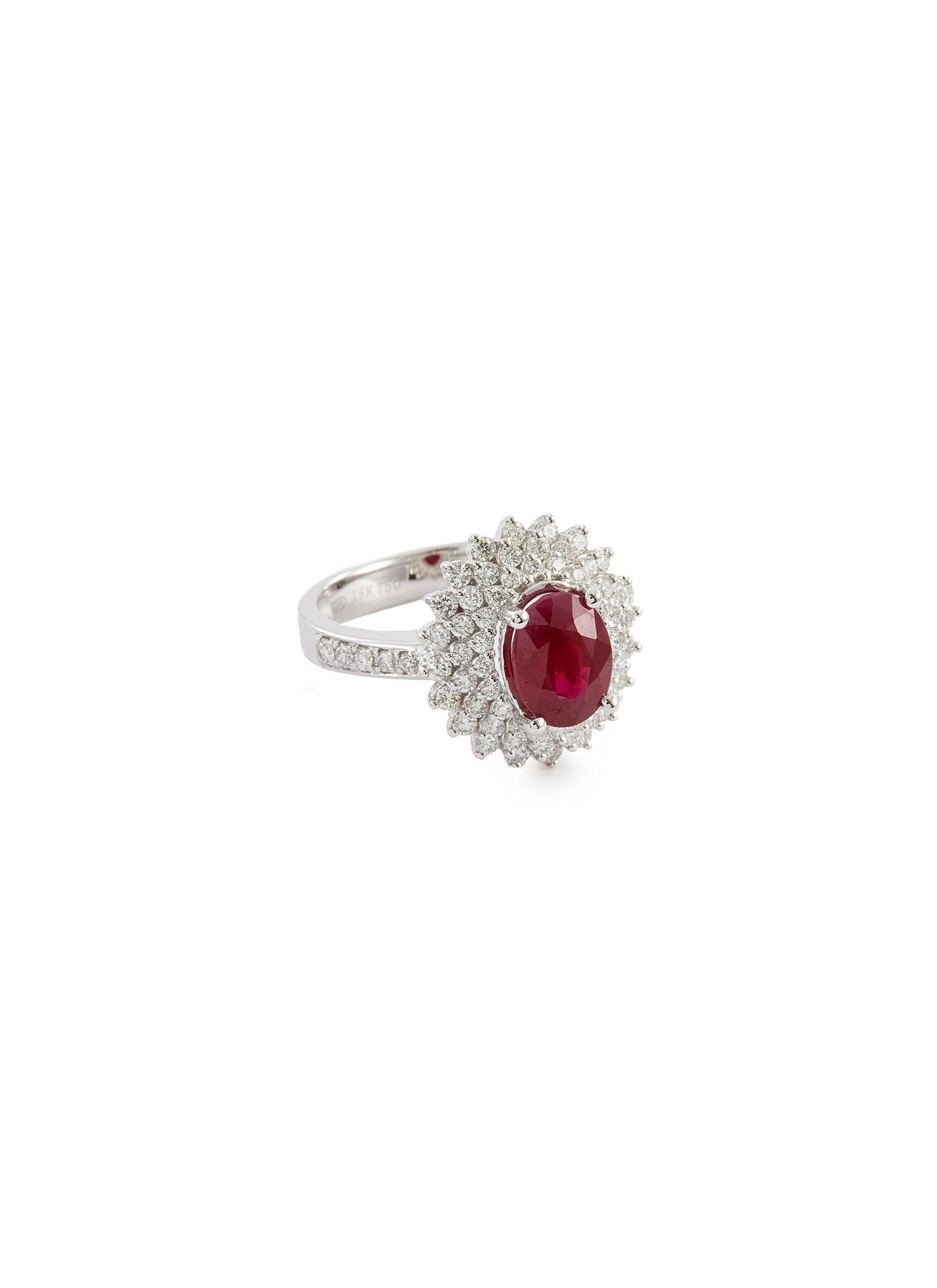 Diamond ruby 18k white gold ring - LC Collection Jewellery - Metallic,Red