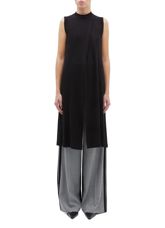 Cross drape long sleeveless top - Rosetta Getty - Black