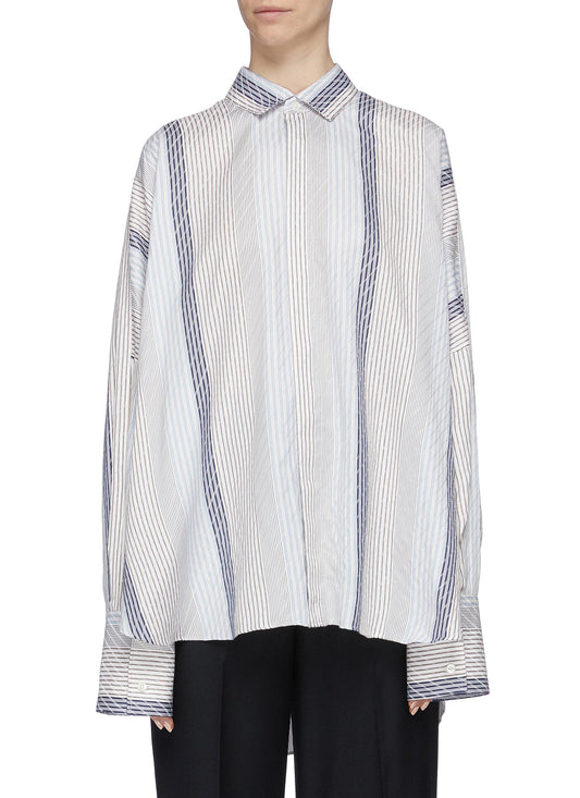 Mix stripe oversized shirt - The Keiji - Multi-colour