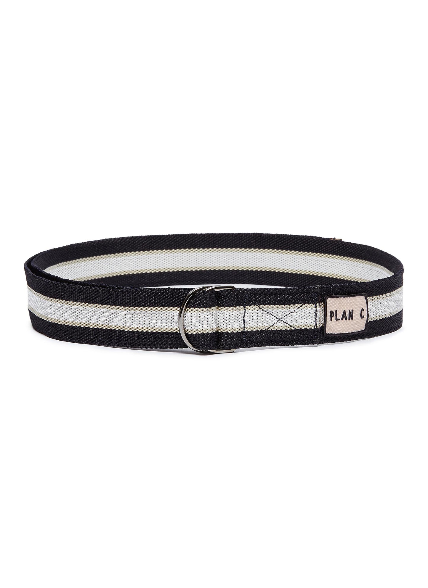 Logo patch stripe D-ring belt - PLAN C - Multi-colour