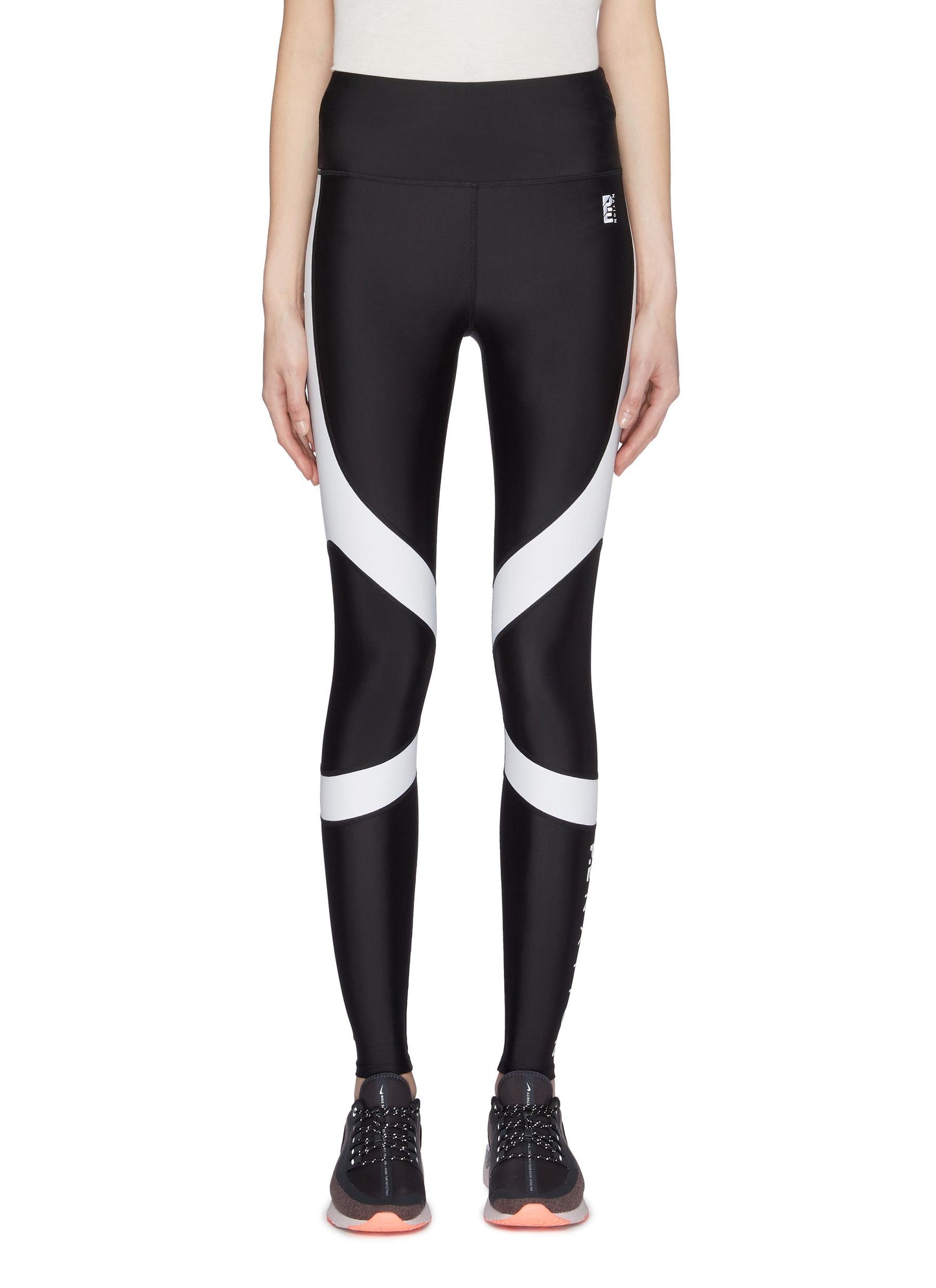 Sweep' contrast stripe performance leggings - P.E Nation - Multi-colour