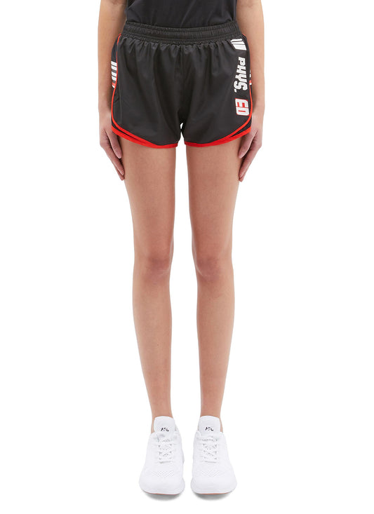 Target' contrast border mesh panel running shorts - P.E Nation - Black