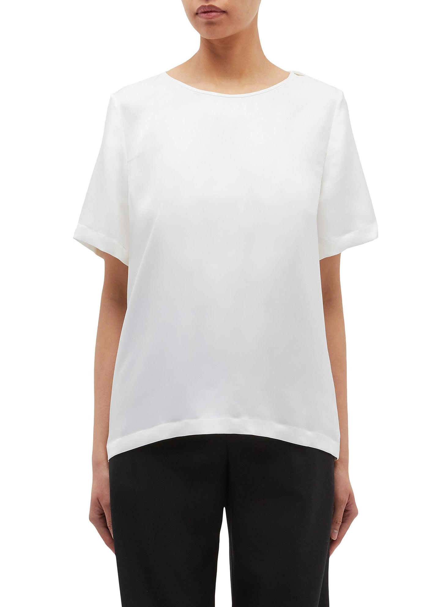 Tie shoulder silk T-shirt - Thomas Puttick - White