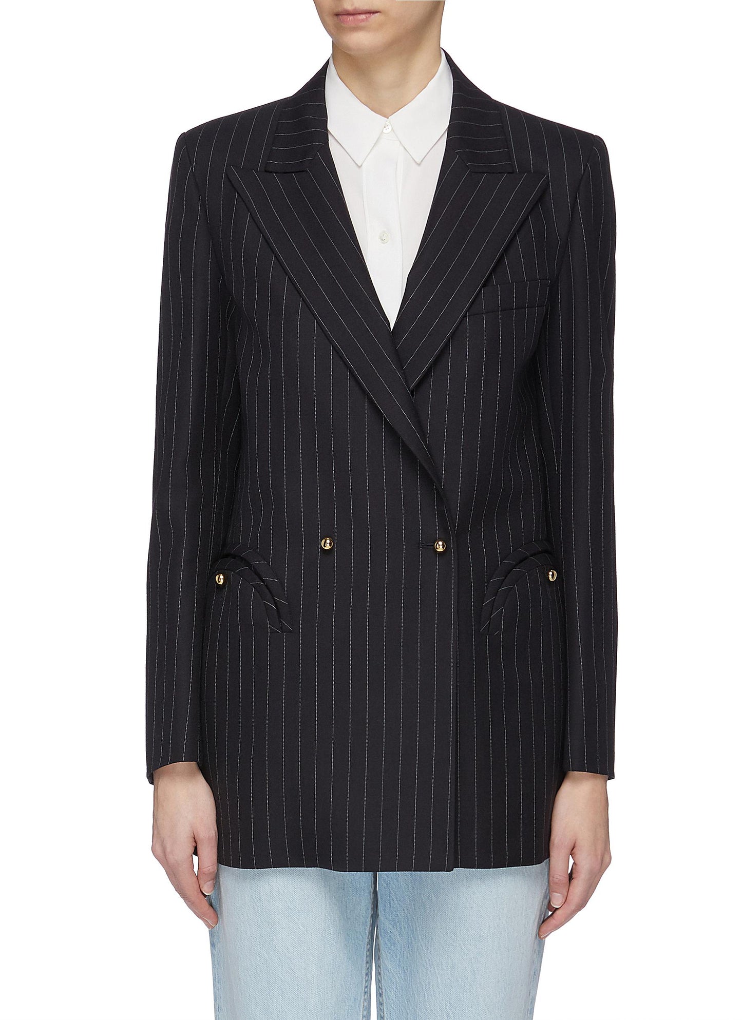 J-Class' pinstripe double breasted wool everyday blazer - Blazé Milano - Multi-colour