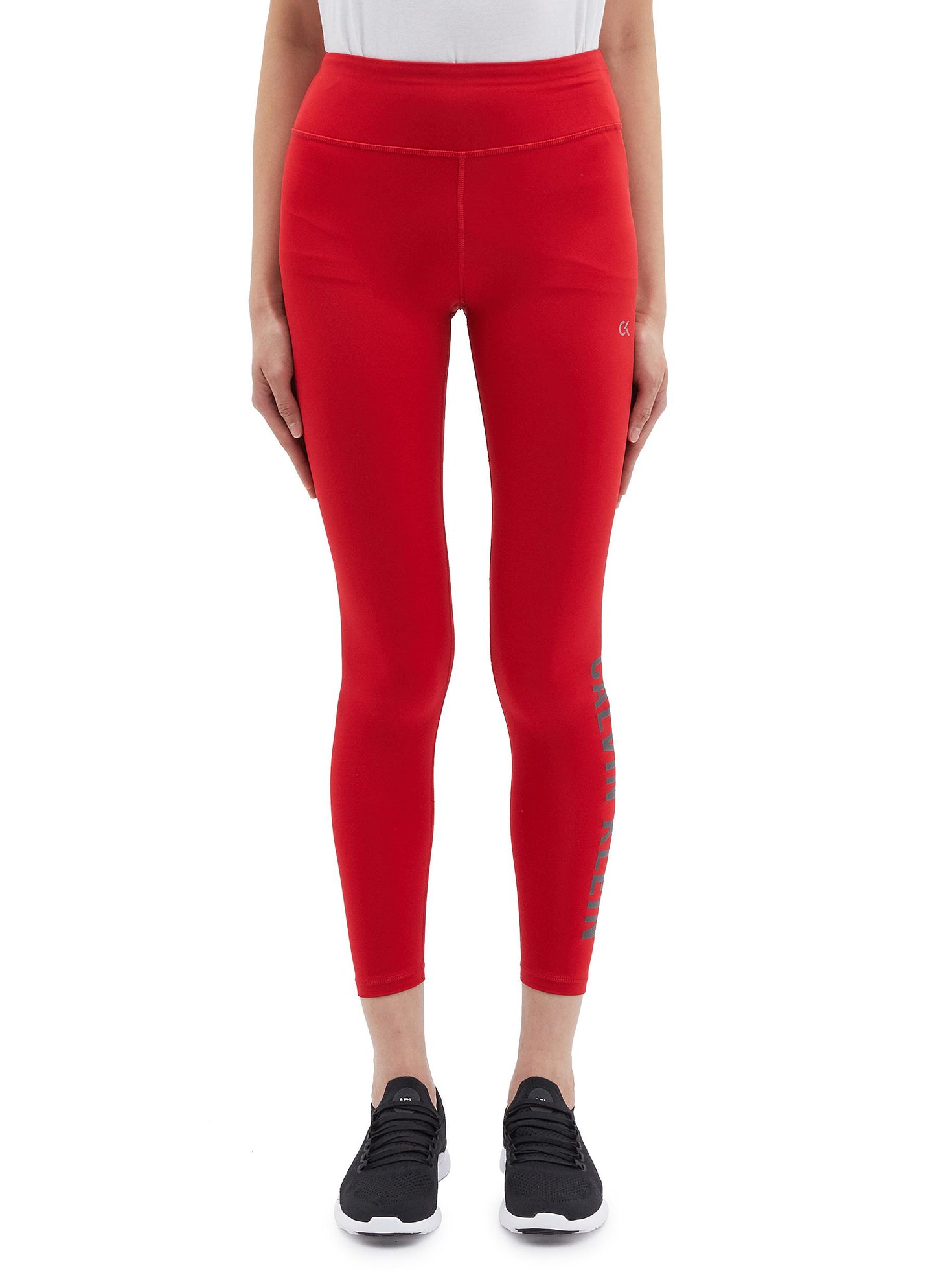 Logo print cropped performance leggings - Calvin Klein Performance - Red