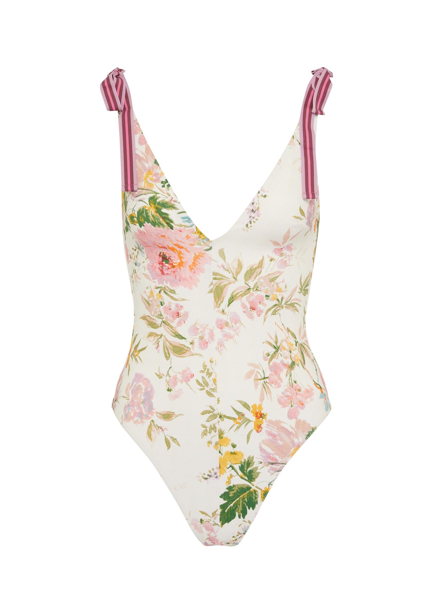 Heathers' tie shoulder garden floral print one-piece swimsuit - Zimmermann - Multi-colour