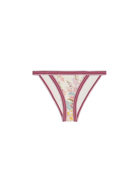 Heathers' stripe border garden floral print bikini bottoms - Zimmermann - Multi-colour