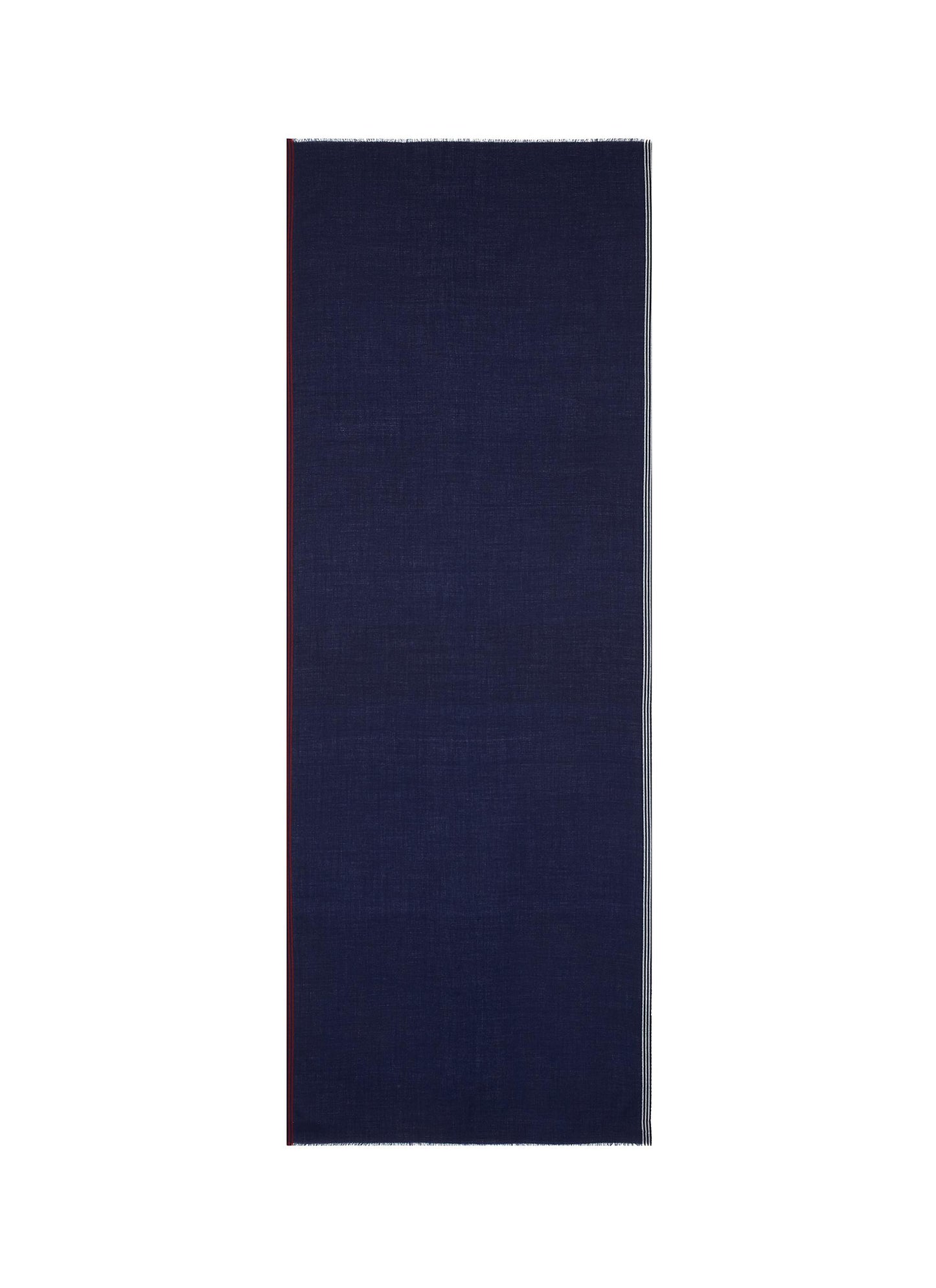 Diamond jacquard selvedge stripe cashmere-Merino wool scarf - Janavi - Blue