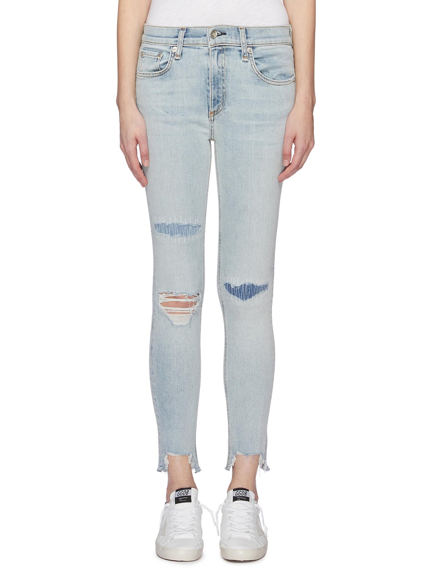 Raw cuff ripped skinny jeans - rag & bone/JEAN - Blue