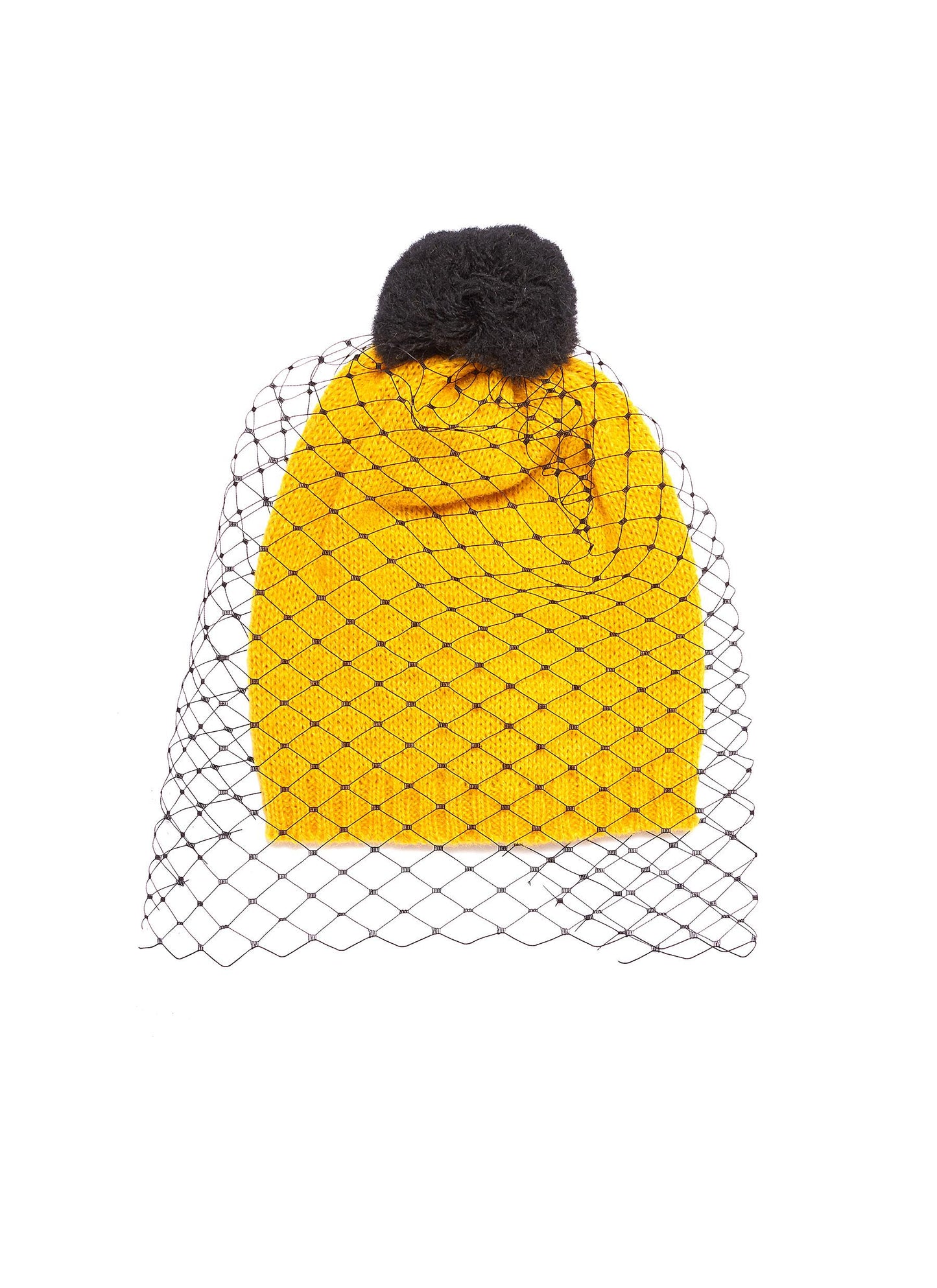 Pompom veil knit beanie - Bernstock Speirs - Yellow