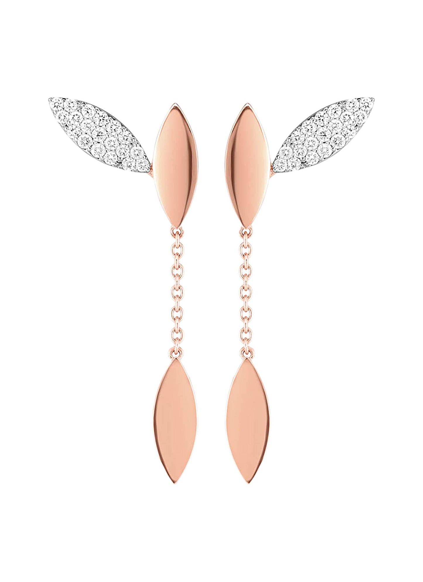 Petals' diamond 18k rose gold drop earrings - Roberto Coin - Metallic