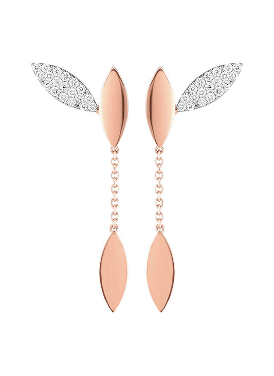 Petals' diamond 18k rose gold drop earrings - Roberto Coin - Metallic