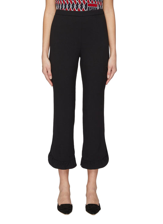 Ruffle cuff cropped pants - Prada - Black