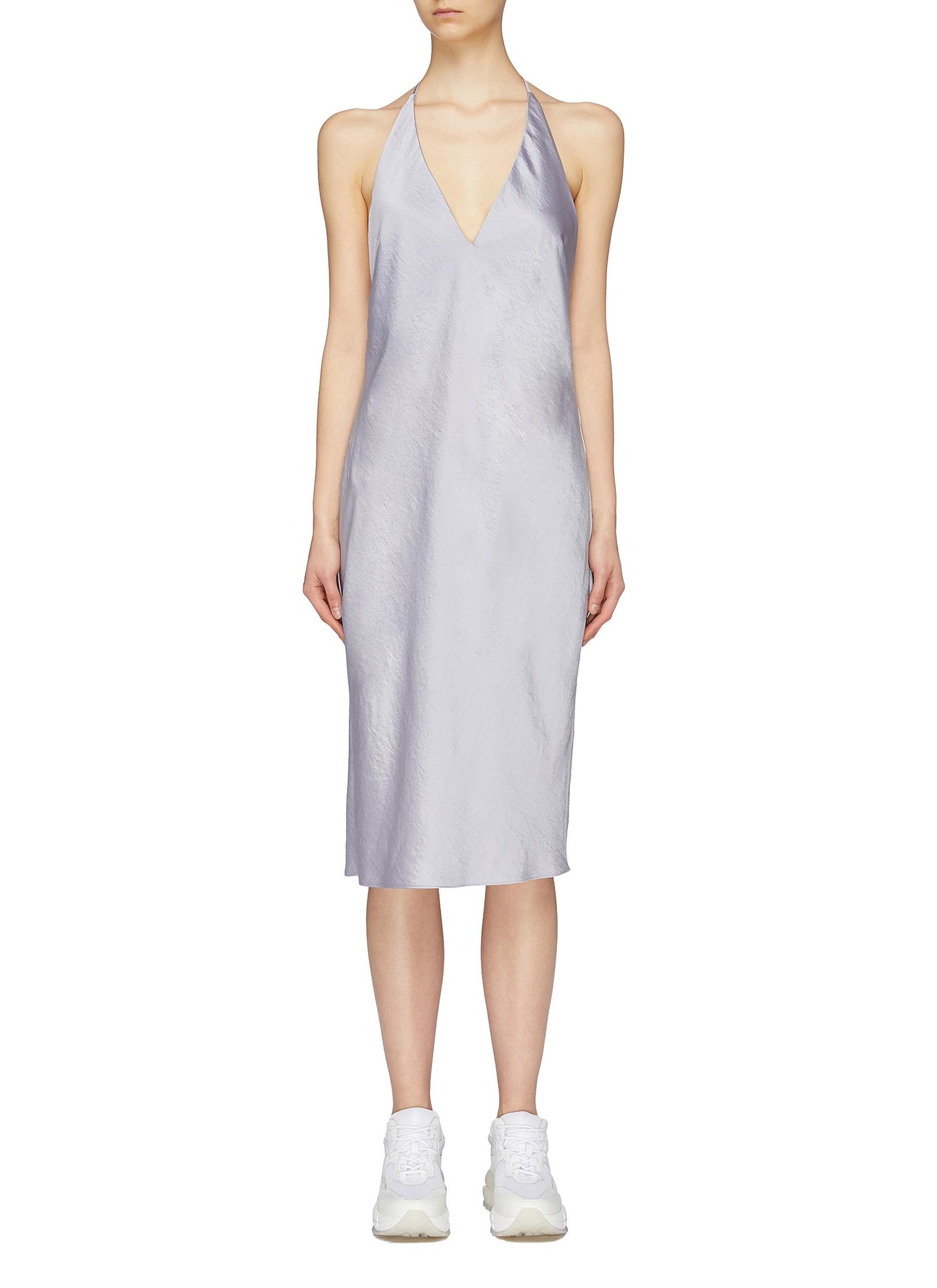 Wash & Go' halterneck satin slip dress - alexanderwang.t - Purple