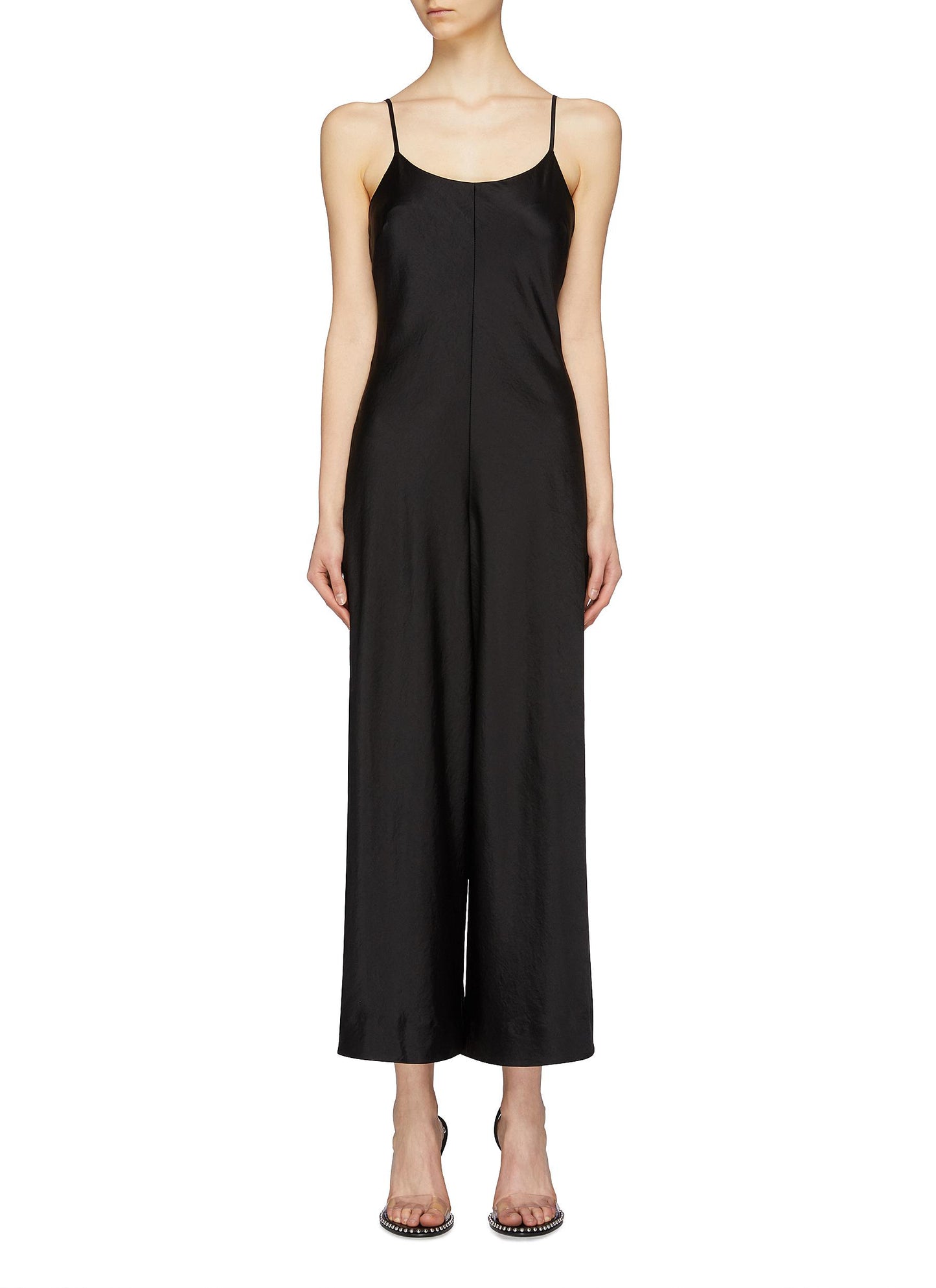 Wash & Go' wide leg satin jumpsuit - alexanderwang.t - Black