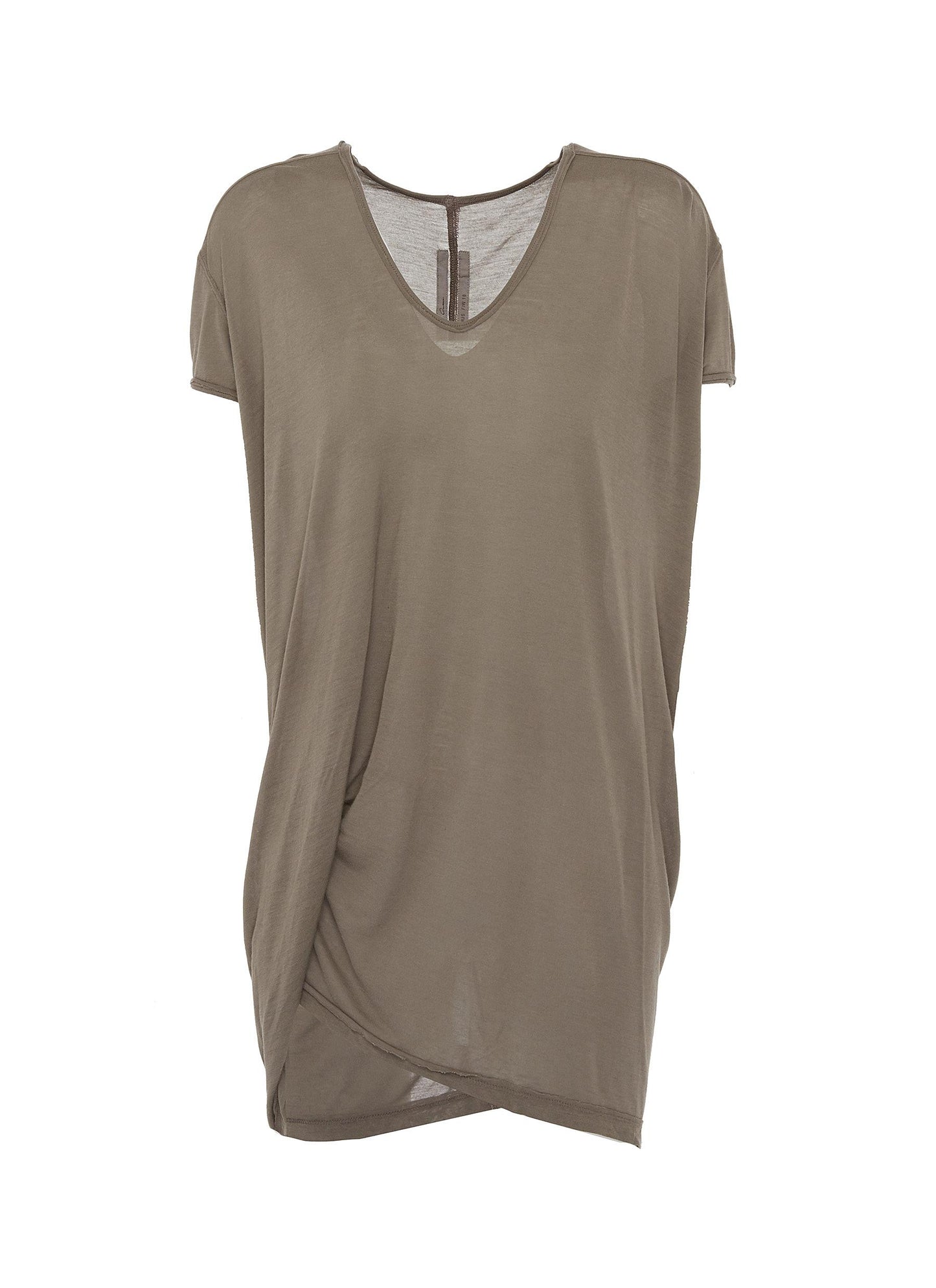 Hiked' asymmetric drape hem long T-shirt - Rick Owens - Grey