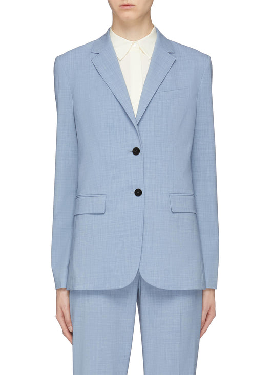 Classic' notched lapel virgin wool blazer - Theory - Blue