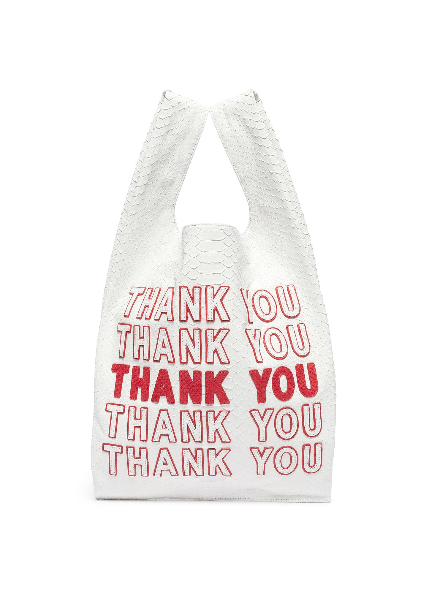 Thank You' outseam python leather tote - Gelareh Mizrahi - White