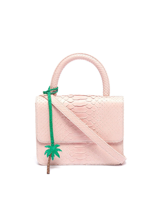 Python leather mini top handle bag - Gelareh Mizrahi - Pink