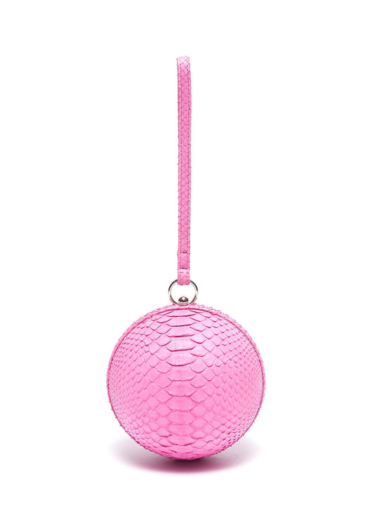 Python leather sphere clutch - Gelareh Mizrahi - Pink