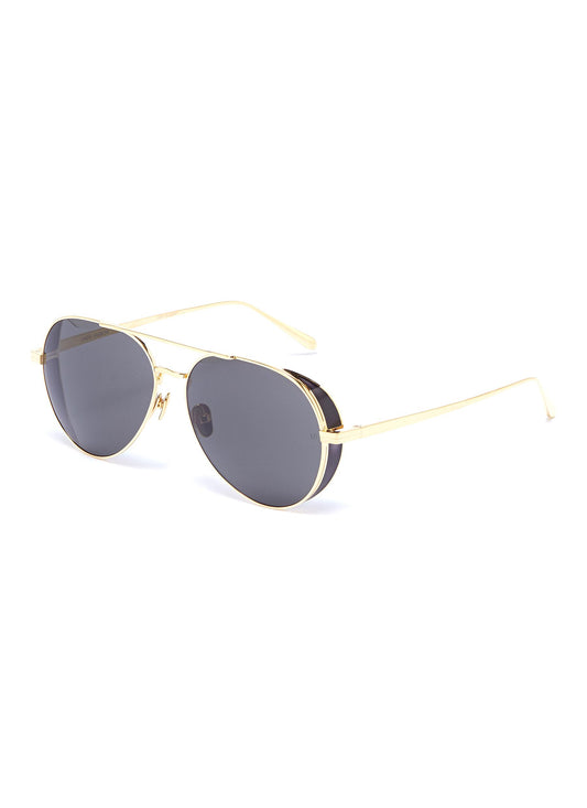 Spoiler metal aviator sunglasses - Linda Farrow - Metallic