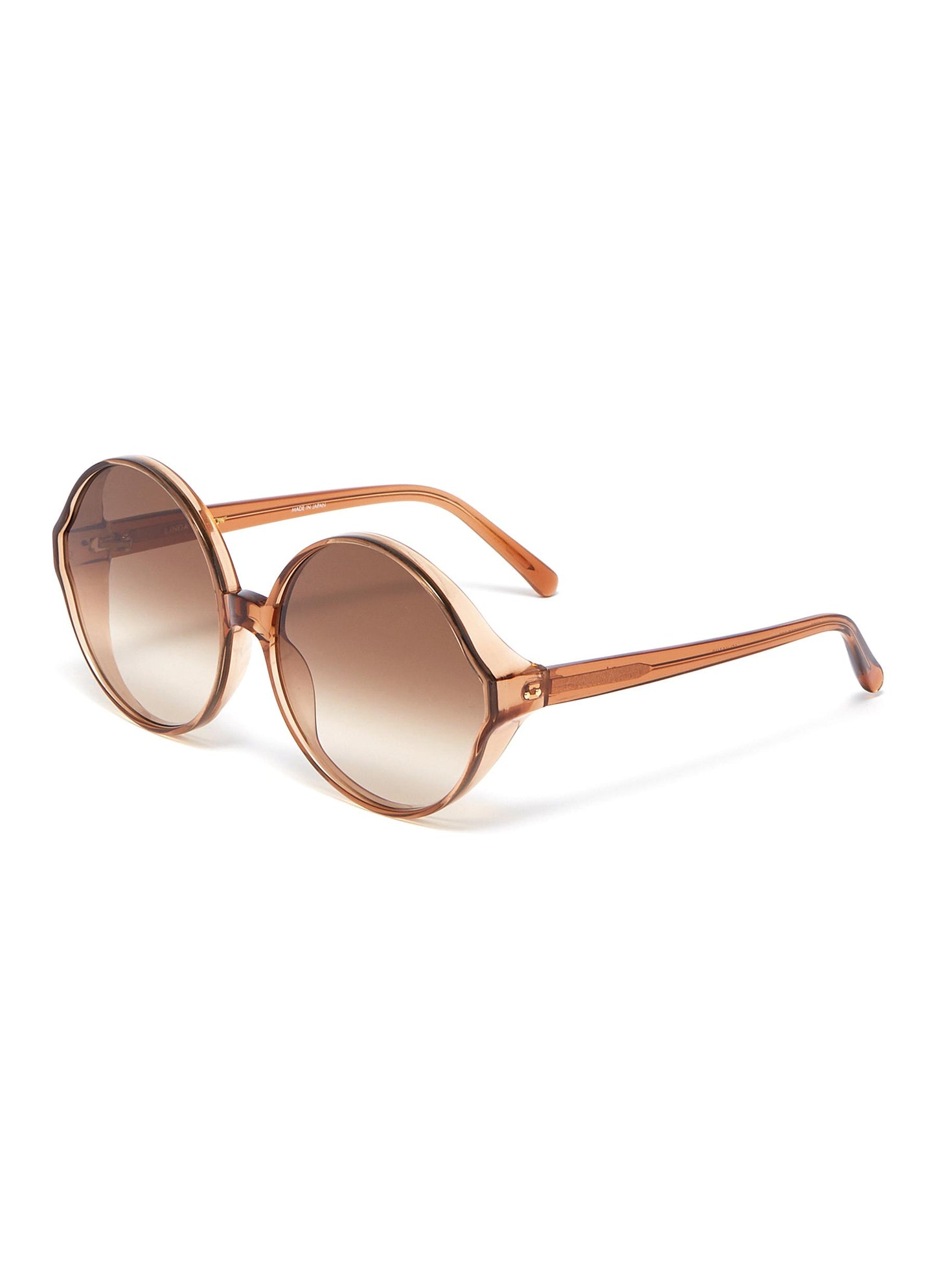 Eden' acetate oversized round sunglasses - Linda Farrow - Brown