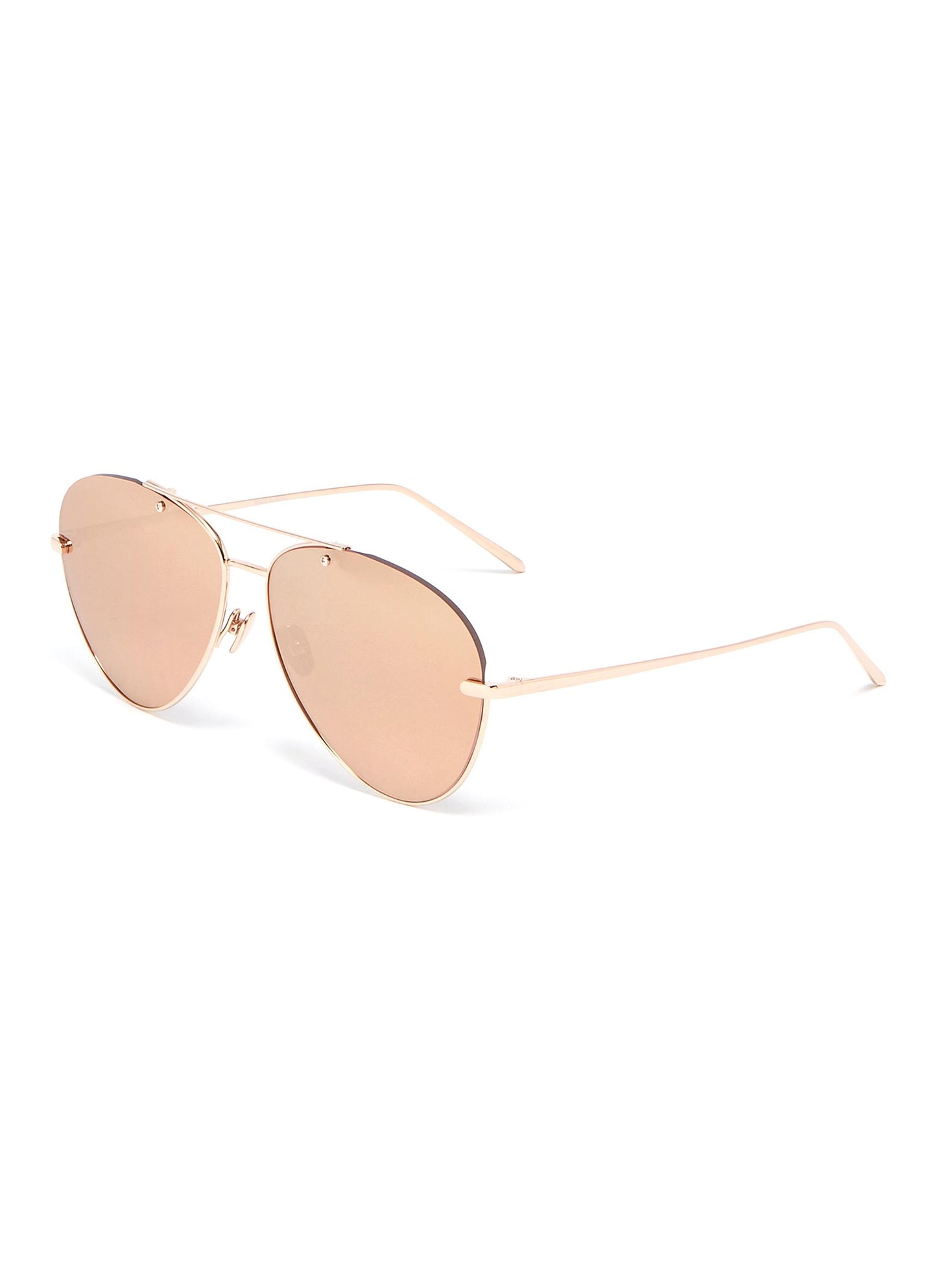 Metal mirror aviator sunglasses - Linda Farrow - Metallic