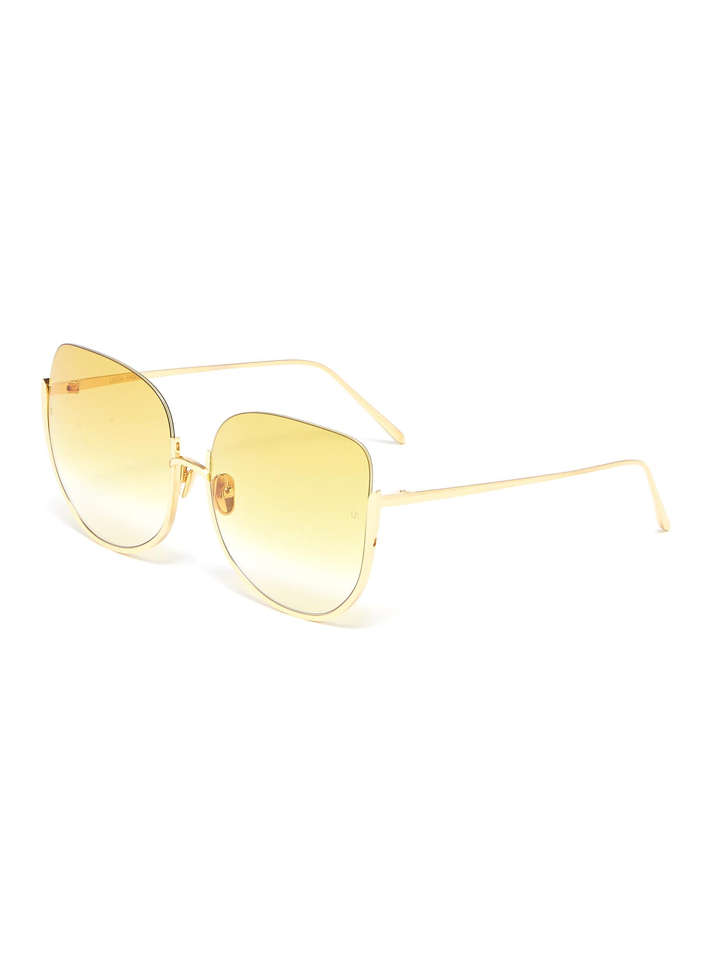 Kennedy' metal oversized round sunglasses - Linda Farrow - Metallic