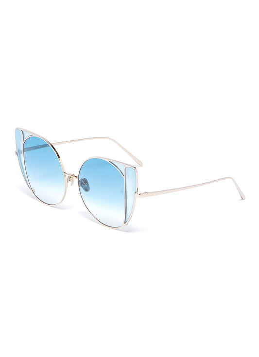 Austin' contrast corner cat eye sunglasses - Linda Farrow - Metallic