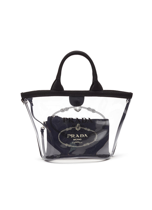 Logo print PVC tote - Prada - White